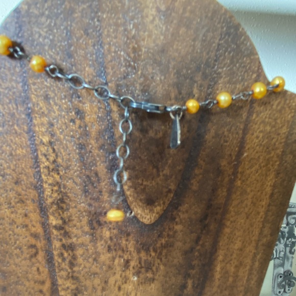 SILPADA STERLING SILVER GOLDEN YELLOW  PEARL 925 STERLING SILVER NECKLACE - Picture 4 of 9